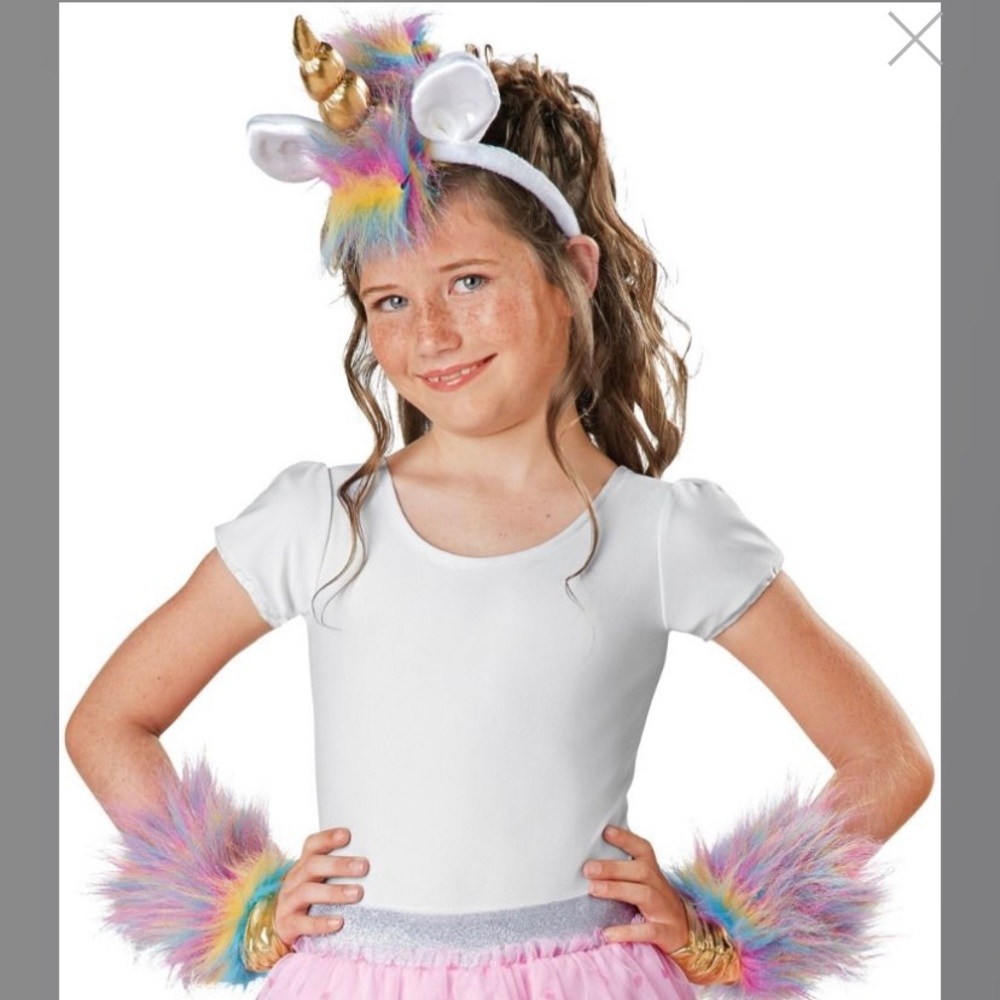 Rainbow Unicorn Horn and Wristlets Costume Kit
